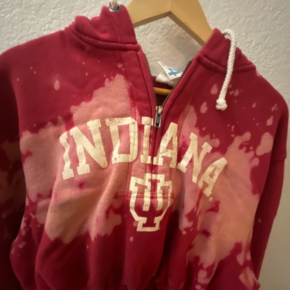 Indiana university Hoosiers Crop Acid washed custom hoodie - Picture 6 of 8